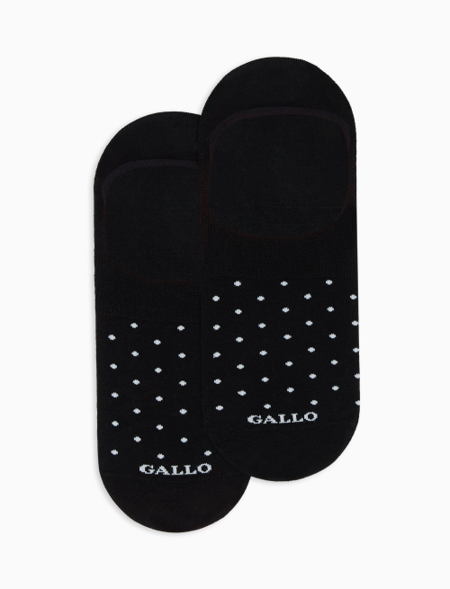 Men's black ultra-light cotton invisible socks with polka dots - Socks | Gallo 1927 - Official Online Shop