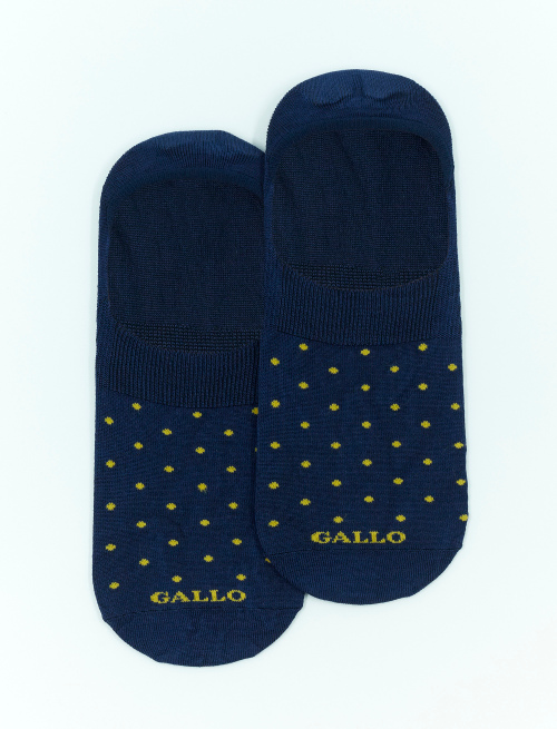 Men's royal blue ultra-light cotton invisible socks with polka dots - Socks | Gallo 1927 - Official Online Shop