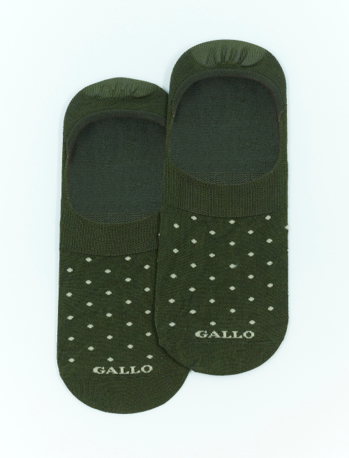 Men's army green ultra-light cotton invisible socks with polka dots - Socks | Gallo 1927 - Official Online Shop