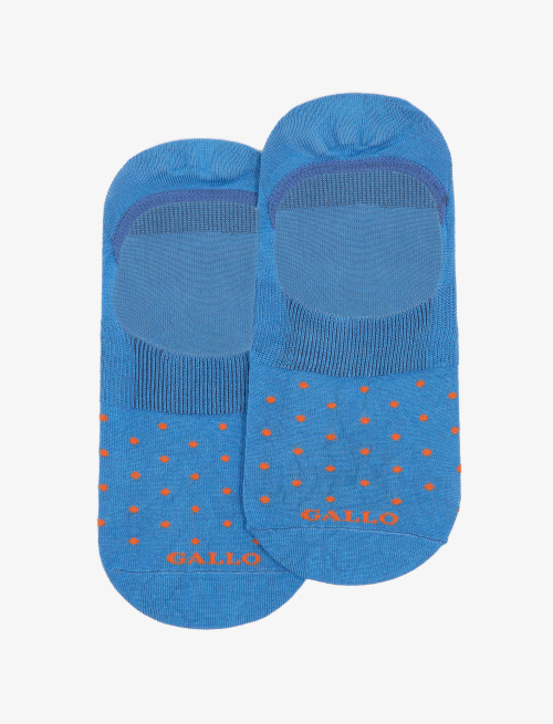 Women's Aegean blue ultra-light cotton invisible socks with polka dots - Polka Dot Gallo | Gallo 1927 - Official Online Shop