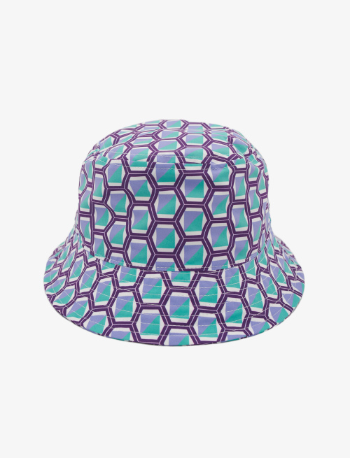 Unisex purple polyester rain hat with geometric pattern - First Selection | Gallo 1927 - Official Online Shop