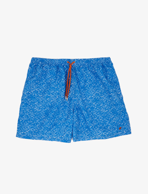 Men's Aegean polyester swimming shorts with batik flower pattern - Swimwear | Gallo 1927 - Official Online Shop
