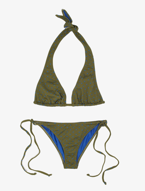 Bikini vela donna poliammide verde oliva fantasia pois - Mare | Gallo 1927 - Official Online Shop