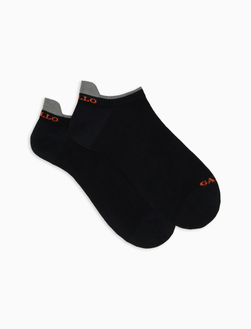 Men's black light cotton sneaker socks with multicoloured and Windsor stripes | Gallo 1927 - Official Online Shop