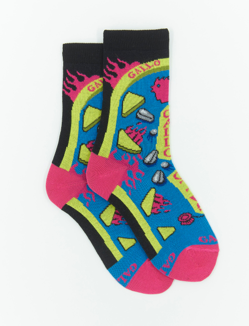 Kids' light cotton socks with flipper motif, black - Short | Gallo 1927 - Official Online Shop
