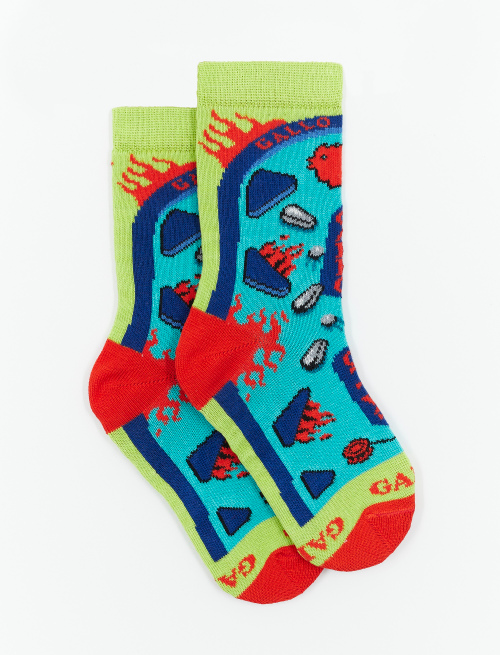 Kids' light cotton socks with flipper motif, mapo green - Short | Gallo 1927 - Official Online Shop