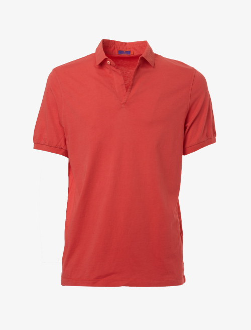 Men's plain red cotton polo with short sleeves - Clothing | Gallo 1927 - Official Online Shop