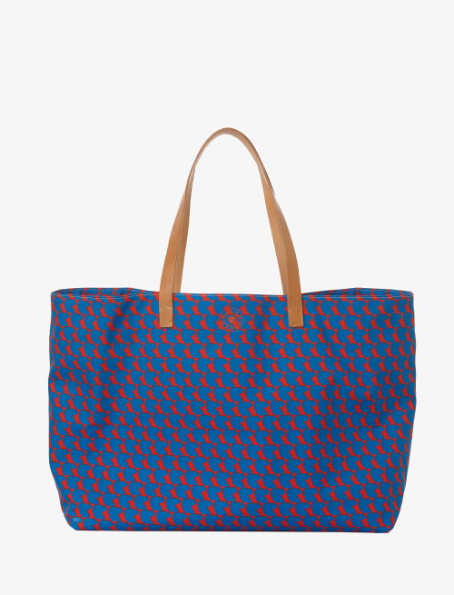 Women's polyester beach bag with two-tone chicken motif, poppy - Small Leather goods | Gallo 1927 - Official Online Shop