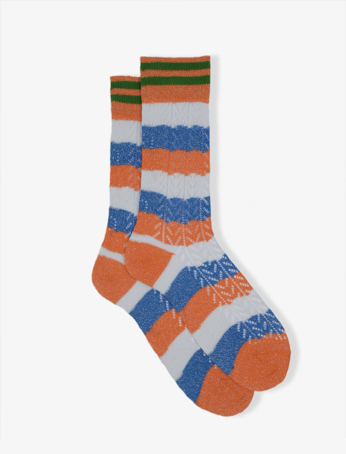 Women's short plain papaya cotton socks - Perforated | Gallo 1927 - Official Online Shop