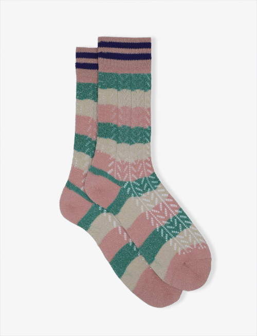 Women's short plain lotus cotton socks - Perforated | Gallo 1927 - Official Online Shop