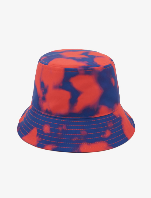 Unisex cobalt blue polyester rain hat with tie-dye motif - Hats | Gallo 1927 - Official Online Shop