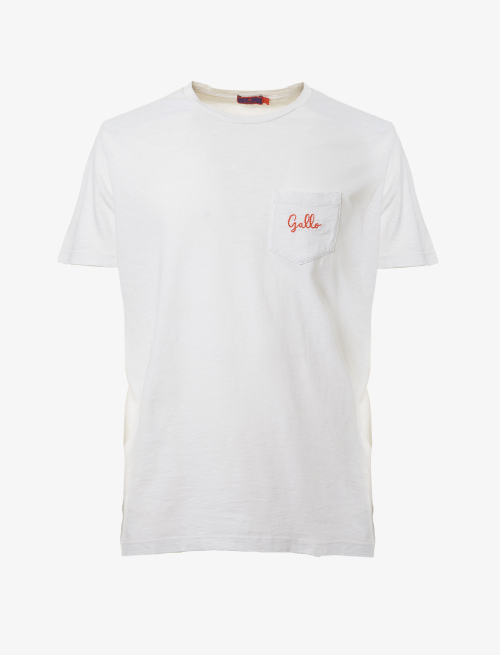 Unisex plain milk white cotton T-shirt - Man | Gallo 1927 - Official Online Shop