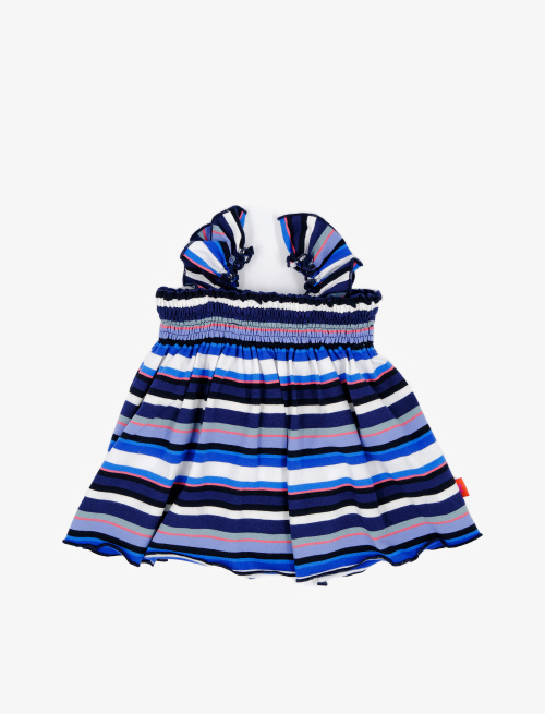 Kids' royal blue cotton vest top with multicoloured stripes - Multicolor | Gallo 1927 - Official Online Shop