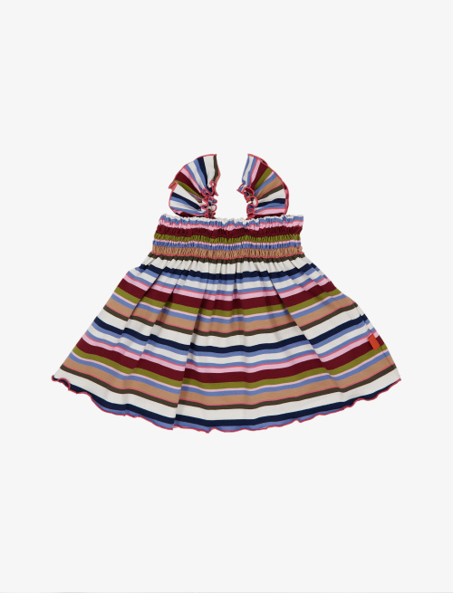 Canotta bambina cotone bianco righe multicolor - Abbigliamento Bambina | Gallo 1927 - Official Online Shop