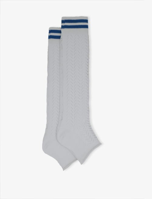 Women's long plain white cotton socks with open toe - Perforated | Gallo 1927 - Official Online Shop