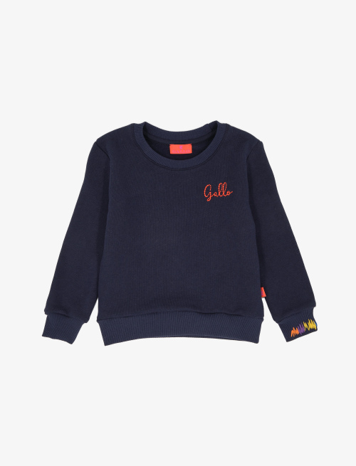 Kids' plain navy blue cotton crew-neck sweatshirt - Girl's Clothing | Gallo 1927 - Official Online Shop