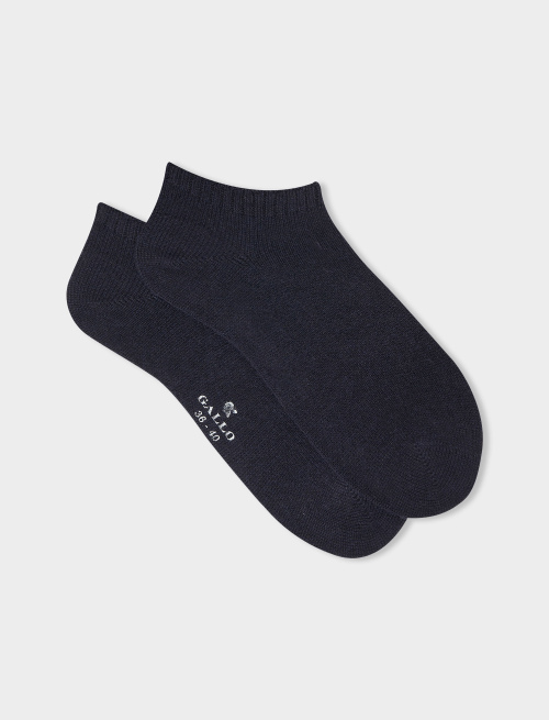 Women's plain blue cashmere ankle socks | Gallo 1927 - Official Online Shop