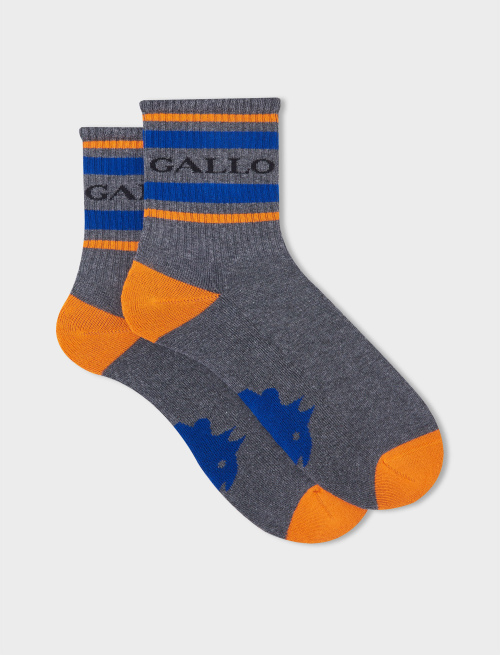 Men's short pyrite cotton terry cloth socks with Gallo writing - Athleisure | Gallo 1927 - Official Online Shop