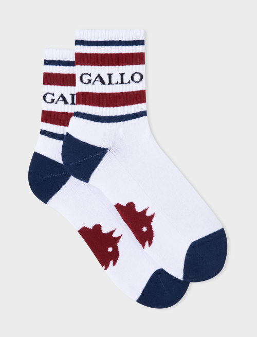 Women's short white cotton terry cloth socks with Gallo writing - Athleisure | Gallo 1927 - Official Online Shop