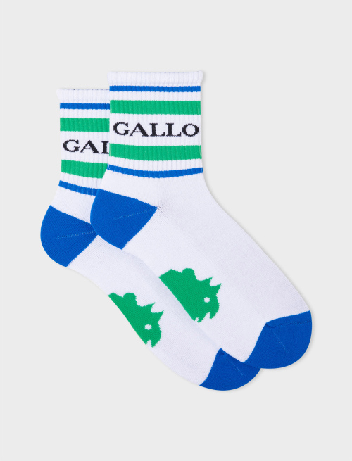 Women's short white cotton terry cloth socks with Gallo writing | Gallo 1927 - Official Online Shop