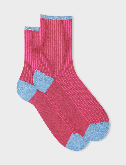 Women's short alisier polyamide and lurex socks with twin rib - Twin rib | Gallo 1927 - Official Online Shop
