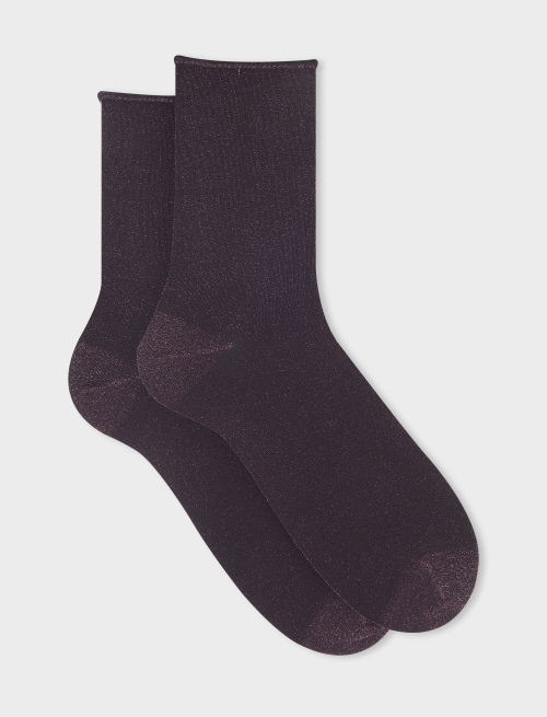 Women's short plain amethyst lurex socks - Woman | Gallo 1927 - Official Online Shop