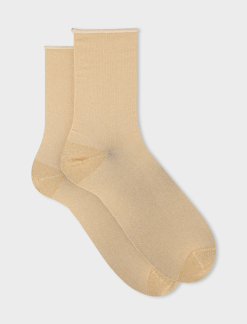 Women's short plain gold lurex socks - Woman | Gallo 1927 - Official Online Shop
