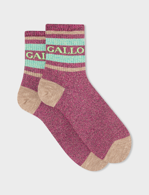 Women's short incantesimo cotton and lurex socks with Gallo writing - Athleisure | Gallo 1927 - Official Online Shop