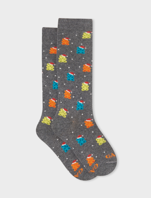 Kids' long pyrite cotton socks with gummy bear motif - Socks | Gallo 1927 - Official Online Shop
