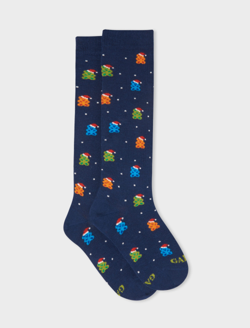 Kids' long royal cotton socks with gummy bear motif - Socks | Gallo 1927 - Official Online Shop