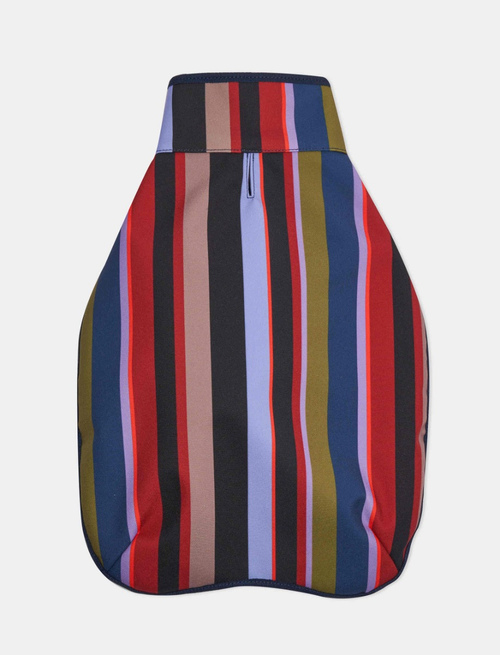 Waterproof blue polyester dog coat with multicoloured stripes - Love Dogs | Gallo 1927 - Official Online Shop