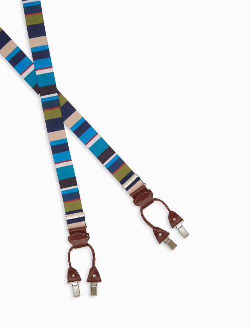 Bretella elastica unisex a righe multicolor blu - New In | Gallo 1927 - Official Online Shop
