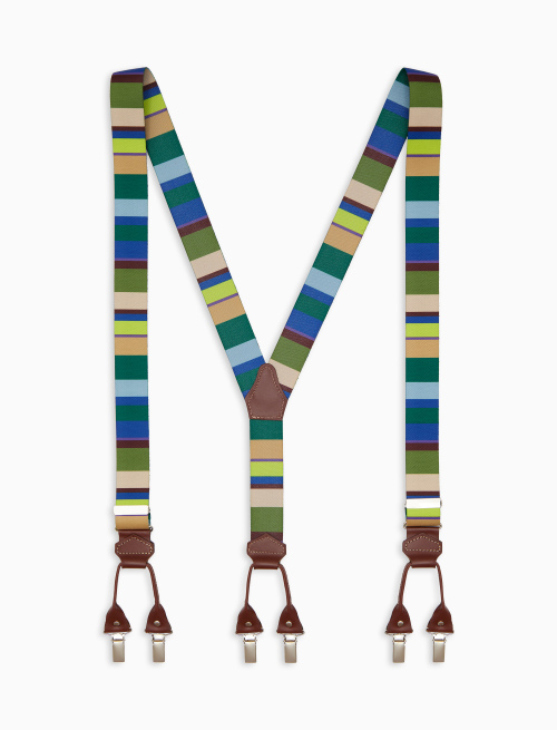 Bretella elastica unisex a righe multicolor verde - New In | Gallo 1927 - Official Online Shop