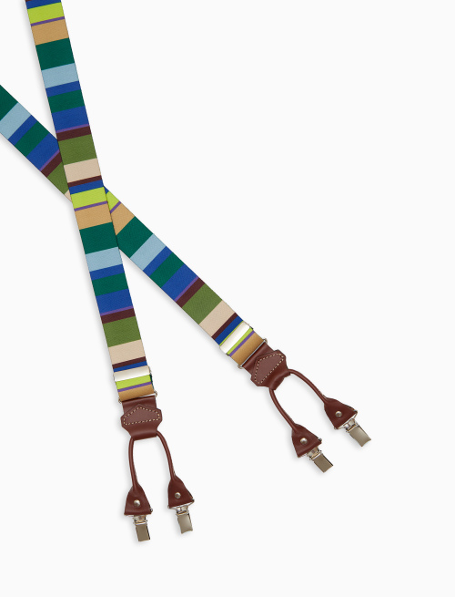Bretella elastica unisex a righe multicolor verde - New In | Gallo 1927 - Official Online Shop