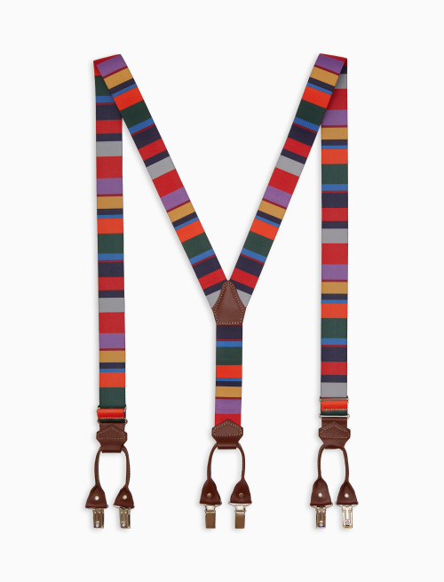 Bretella elastica unisex a righe multicolor rosso - New In | Gallo 1927 - Official Online Shop