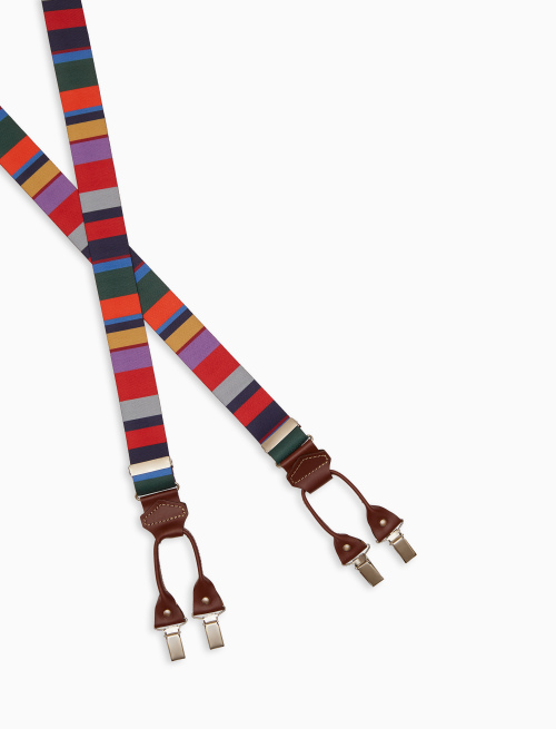 Bretella elastica unisex a righe multicolor rosso - New In | Gallo 1927 - Official Online Shop