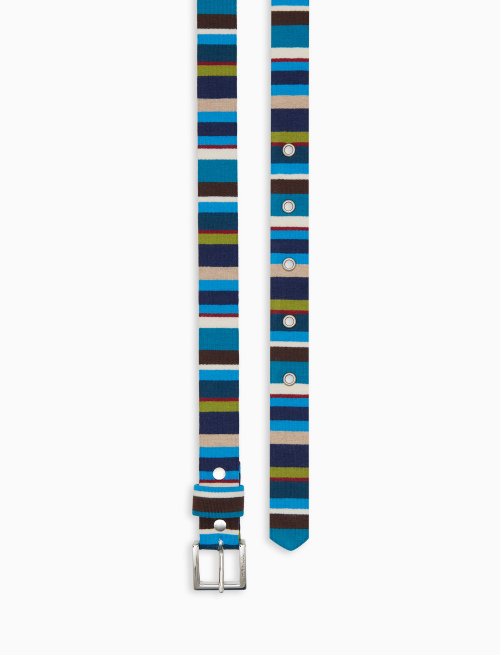 Cintura reversibile donna cotone righe multicolor blu - Piccola Pelletteria | Gallo 1927 - Official Online Shop