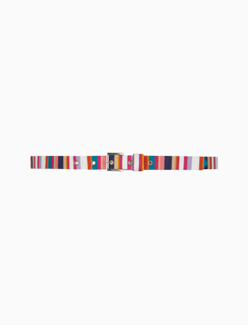 Cintura reversibile donna cotone righe multicolor bianco - Piccola Pelletteria | Gallo 1927 - Official Online Shop