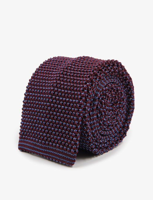 Men's garnet silk tie with iridescent motif | Gallo 1927 - Official Online Shop