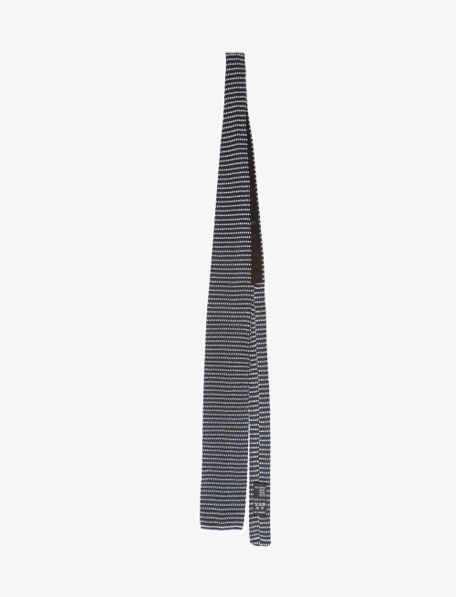 Men's blue/cream silk tie with stripes - Ties | Gallo 1927 - Official Online Shop