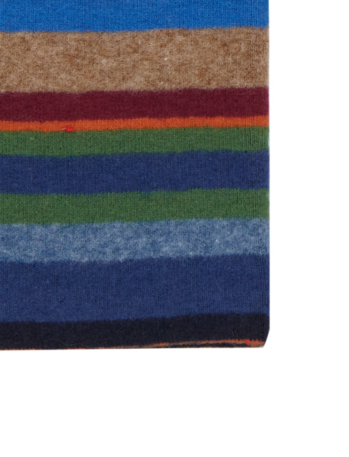 Women's blue fleece gloves with multicoloured stripes - Accessories | Gallo 1927 - Official Online Shop