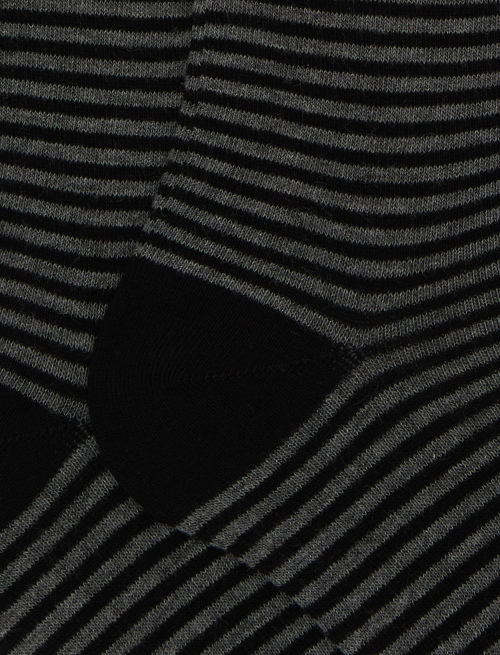 Women's long black cotton socks with Windsor stripes - Woman | Gallo 1927 - Official Online Shop