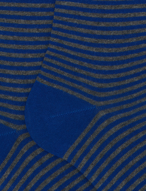 Women's long dark blue cotton socks with Windsor stripes - Woman | Gallo 1927 - Official Online Shop