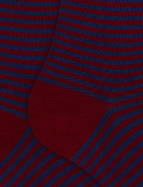 Women's long red cotton socks with Windsor stripes - Socks | Gallo 1927 - Official Online Shop