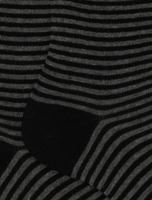 Women's short grey cotton socks with Windsor stripes | Gallo 1927 - Official Online Shop