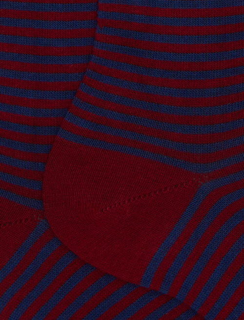 Women's short red cotton socks with Windsor stripes - Socks | Gallo 1927 - Official Online Shop