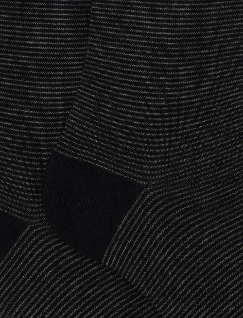 Women's long blue cotton socks with two-tone stripes - Woman | Gallo 1927 - Official Online Shop