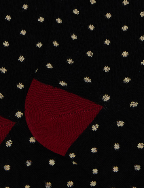 Women's long black cotton socks with polka dots - Socks | Gallo 1927 - Official Online Shop