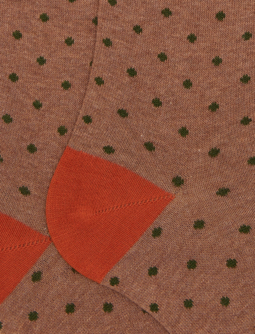 Women's long beige cotton socks with polka dots - Polka Dot | Gallo 1927 - Official Online Shop