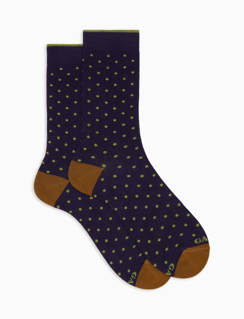 Calze corte donna cotone viola fantasia pois - New In | Gallo 1927 - Official Online Shop